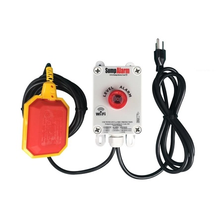 SUMP ALARM Indoor/Outdoor, High/Low Water Alarm, Wi-Fi Enabled, 120V, 10 Foot Tethered Float Float SA-120V-1L-10F-WiFi
